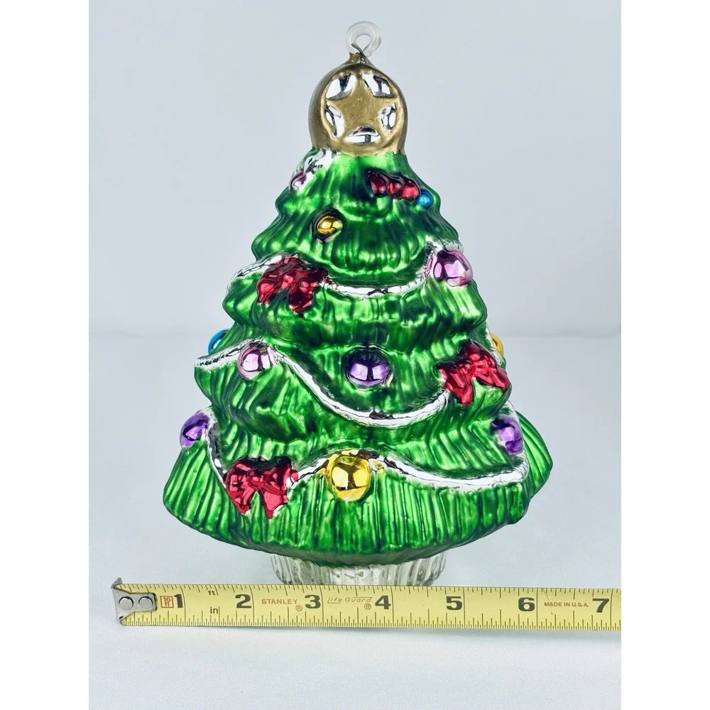 Vintage Kurt Adler Santa's World Glass Christmas Tree Ornament Decor 8